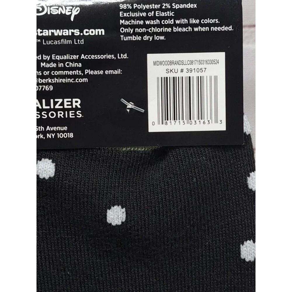 2 Pair, Disney Star Wars Grogu Baby Yoda‎ Novelty Crew Socks 9-13, NWT
